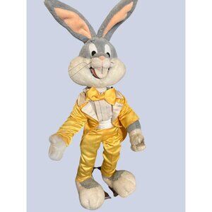 Bugs Bunny 50th Birthday Plush Doll Limited Edition Gold Suit Vintage